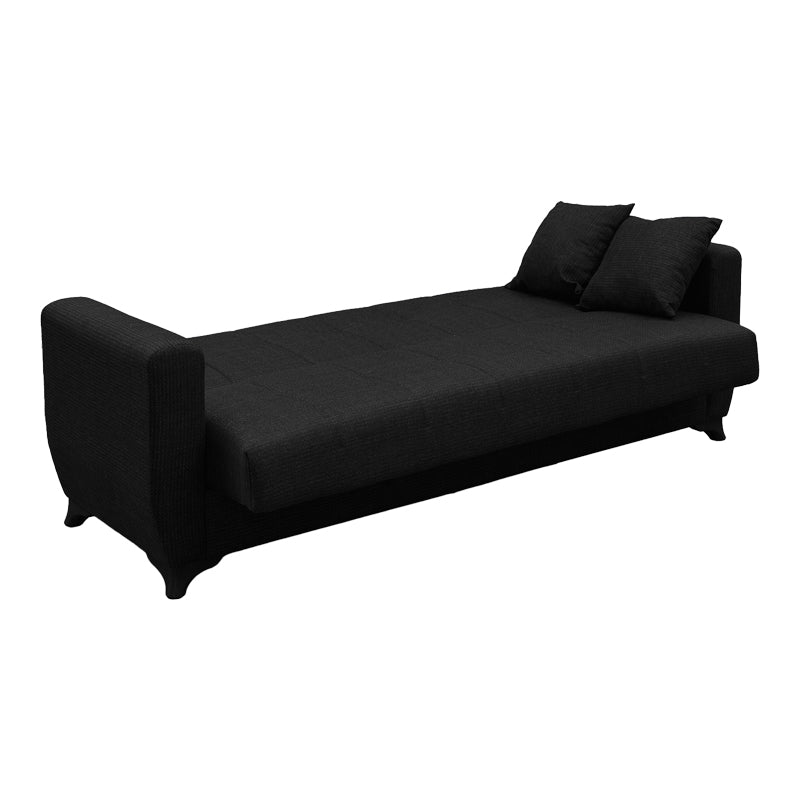 Canapea extensibila Modesto, 3 locuri, cu spatiu de depozitare, Stofa, 215x84x83 cm - Antracit