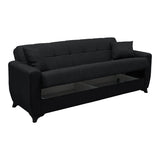 Canapea extensibila Modesto, 3 locuri, cu spatiu de depozitare, Stofa, 215x84x83 cm - Antracit