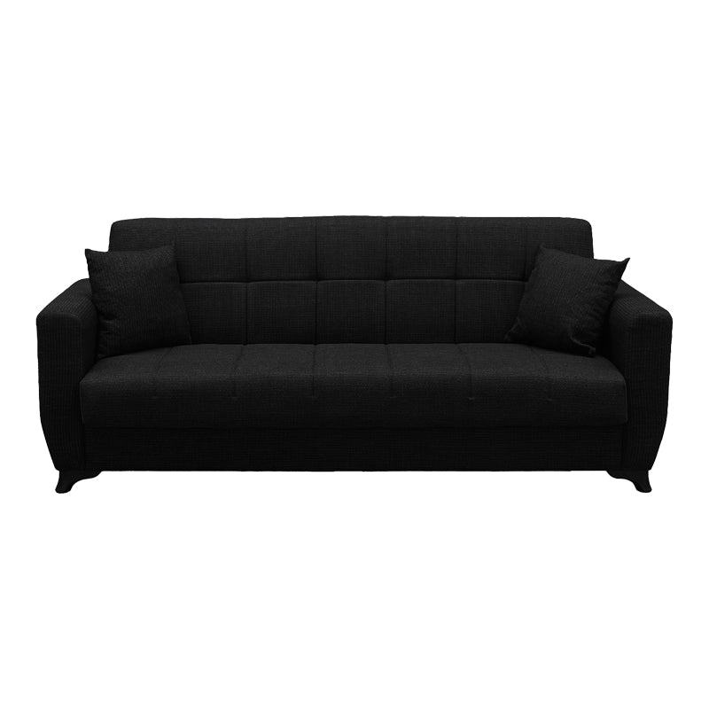 Canapea extensibila Modesto, 3 locuri, cu spatiu de depozitare, Stofa, 215x84x83 cm - Antracit