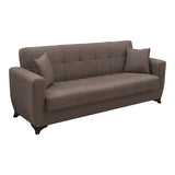 Canapea extensibila Modesto, 3 locuri, cu spatiu de depozitare, Stofa, 215x84x83 cm - Maro