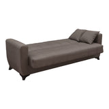 Canapea extensibila Modesto, 3 locuri, cu spatiu de depozitare, Stofa, 215x84x83 cm - Maro