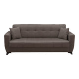 Canapea extensibila Modesto, 3 locuri, cu spatiu de depozitare, Stofa, 215x84x83 cm - Maro