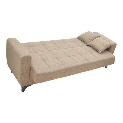 Canapea extensibila Modesto cu 3 locuri si lada de depozitare, Bej, 215x85x80 cm, perspectiva suplimentara