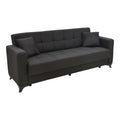 Canapea extensibila Modesto cu 3 locuri si lada de depozitare, Negru, 215x85x80 cm