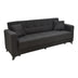 Canapea extensibila Modesto cu 3 locuri si lada de depozitare, Negru, 215x85x80 cm