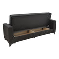 Canapea extensibila Modesto cu 3 locuri si lada de depozitare, Negru, 215x85x80 cm, perspectiva suplimentara