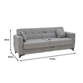 Canapea extensibila Modesto cu 3 locuri si lada de depozitare, Negru, 215x85x80 cm, foto produs