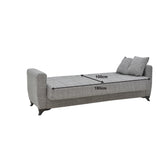 Canapea extensibila Modesto cu 3 locuri si lada de depozitare, Negru, 215x85x80 cm, foto produs 6