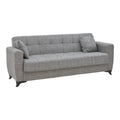 Canapea extensibila Modesto cu trei locuri cu spatiu de depozitare tesatura Gri 215x85x80 cm