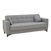 Canapea extensibila Modesto cu trei locuri cu spatiu de depozitare tesatura Gri 215x85x80 cm