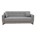 Canapea extensibila Modesto cu trei locuri cu spatiu de depozitare tesatura, Gri, 215x85x80 cm, imagine suplimentara