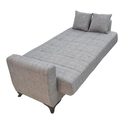 Canapea extensibila Modesto cu trei locuri cu spatiu de depozitare tesatura, Gri, 215x85x80 cm, detaliu produs