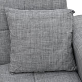 Canapea extensibila Modesto cu trei locuri cu spatiu de depozitare tesatura, Gri, 215x85x80 cm