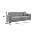 Canapea extensibila Modesto cu trei locuri cu spatiu de depozitare tesatura, Gri, 215x85x80 cm, foto produs 7