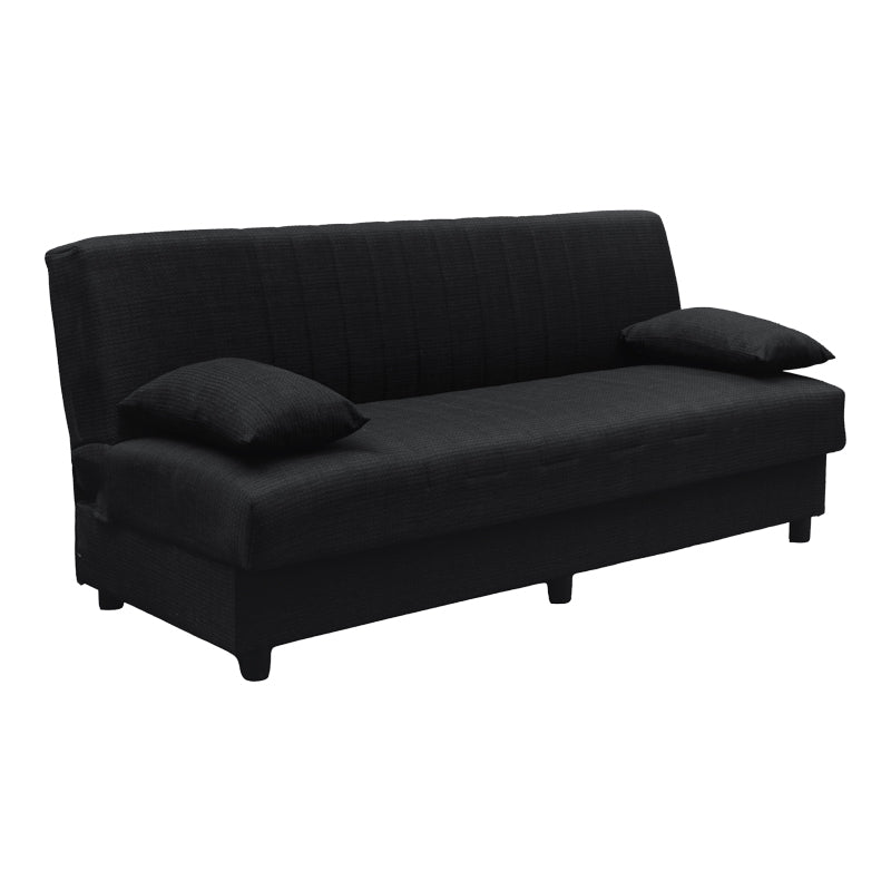 Canapea extensibila Romina, 3 locuri, cu spatiu de depozitare, Stofa, 180x75x85 cm - Antracit