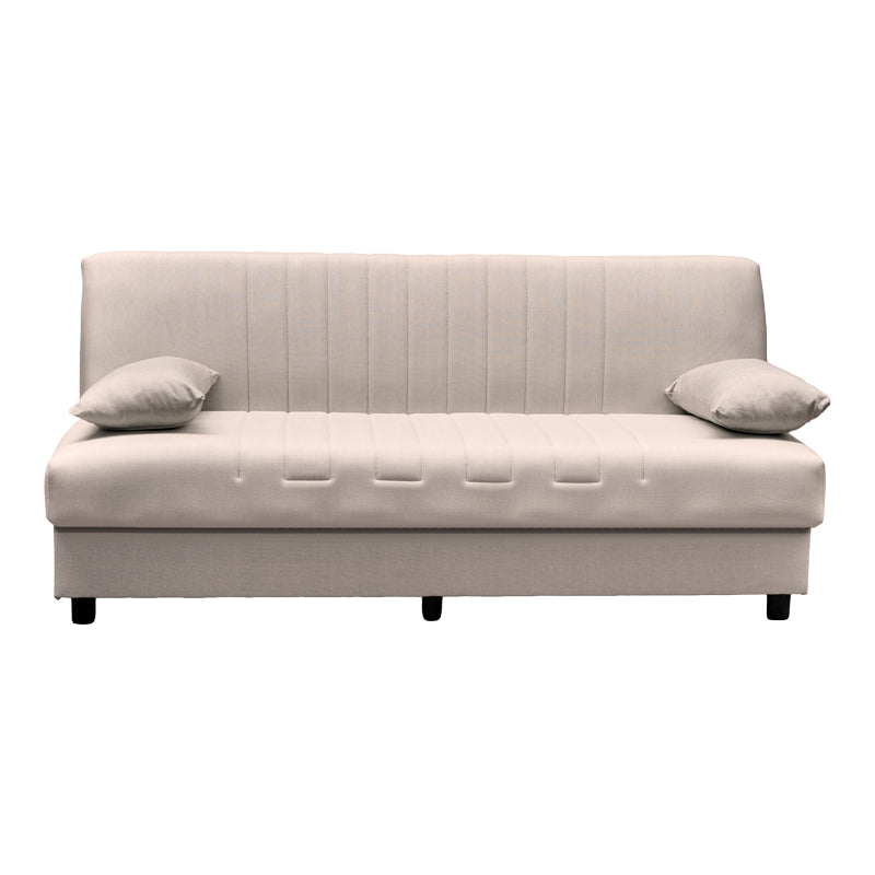 Canapea extensibila Romina, 3 locuri, cu spatiu de depozitare, Stofa, 180x75x85 cm - Bej
