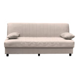 Canapea extensibila Romina, 3 locuri, cu spatiu de depozitare, Stofa, 180x75x85 cm - Bej