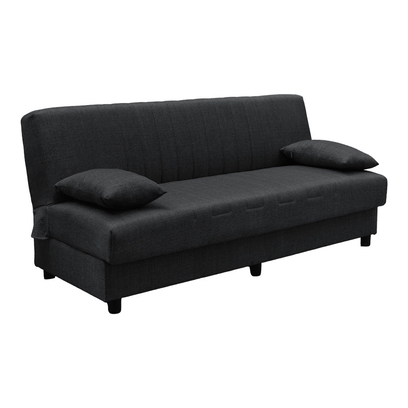 Canapea extensibila Romina, 3 locuri, cu spatiu de depozitare, Stofa, 180x75x85 cm - Gri