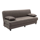 Canapea extensibila Romina, 3 locuri, cu spatiu de depozitare, Stofa, 180x75x85 cm - Maro