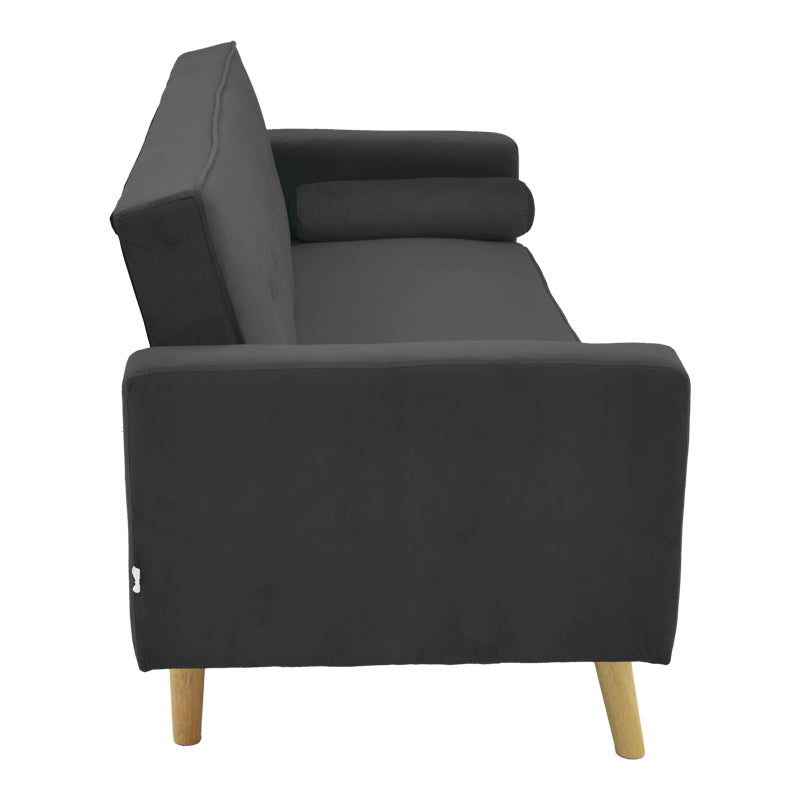 Canapea extensibila Success tesatura catifea 3 locuri, antracit, 190x80x84 cm - Antracit
