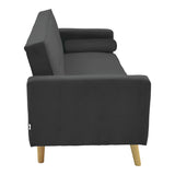 Canapea extensibila Success tesatura catifea 3 locuri, antracit, 190x80x84 cm - Antracit