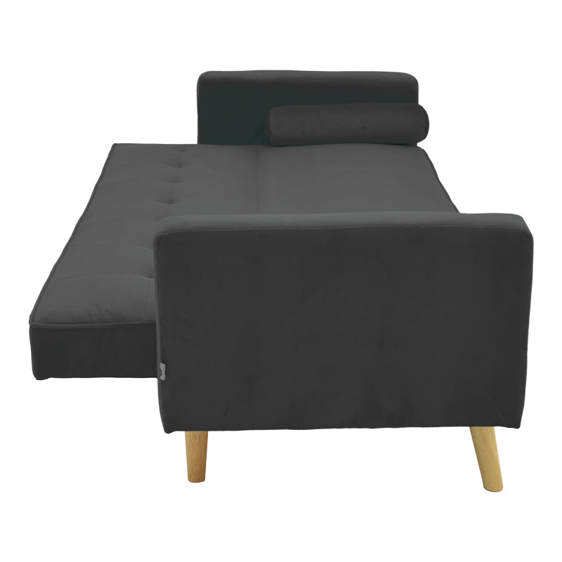 Canapea extensibila Success tesatura catifea 3 locuri, antracit, 190x80x84 cm - Antracit