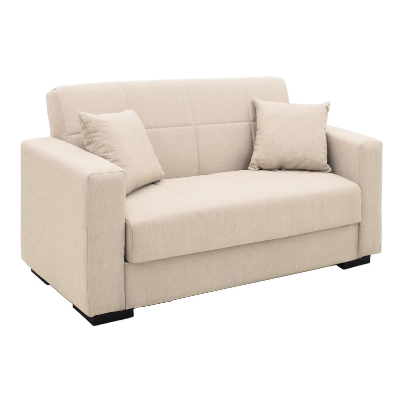 Canapea extensibila Vox, 2 locuri, cu spatiu de depozitare, Stofa, 150x84x83 cm - Bej