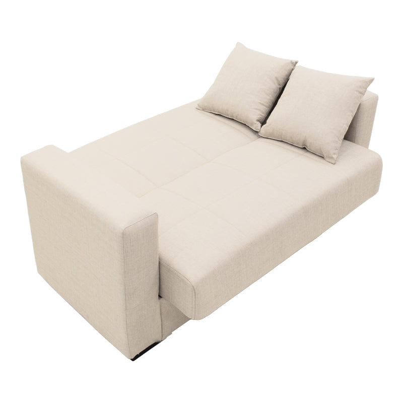 Canapea extensibila Vox, 2 locuri, cu spatiu de depozitare, Stofa, 150x84x83 cm - Bej
