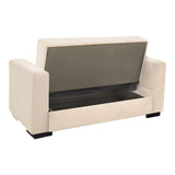 Canapea extensibila Vox, 2 locuri, cu spatiu de depozitare, Stofa, 150x84x83 cm - Bej