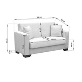 Canapea extensibila Vox, 2 locuri, cu spatiu de depozitare, Stofa, 150x84x83 cm - Bej