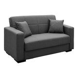 Canapea extensibila Vox, 2 locuri, cu spatiu de depozitare, Stofa, 150x84x83 cm - Gri