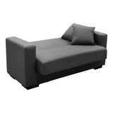 Canapea extensibila Vox, 2 locuri, cu spatiu de depozitare, Stofa, 150x84x83 cm - Gri