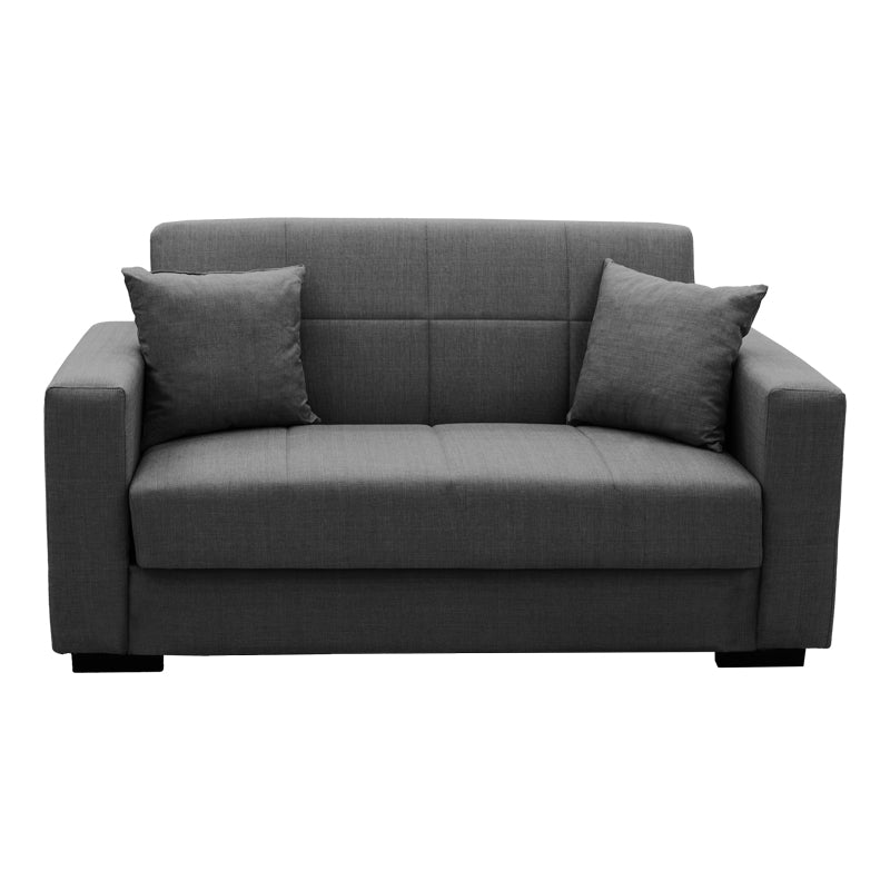 Canapea extensibila Vox, 2 locuri, cu spatiu de depozitare, Stofa, 150x84x83 cm - Gri