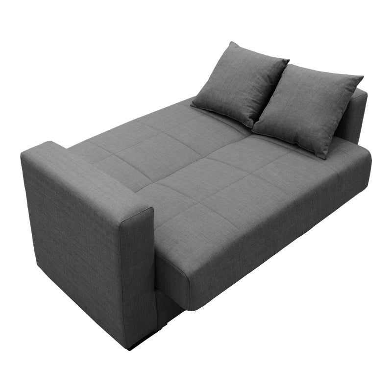 Canapea extensibila Vox, 2 locuri, cu spatiu de depozitare, Stofa, 150x84x83 cm - Gri