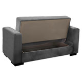 Canapea extensibila Vox, 2 locuri, cu spatiu de depozitare, Stofa, 150x84x83 cm - Gri