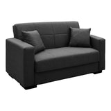 Canapea extensibila Vox, 2 locuri, cu spatiu de depozitare, Stofa, 150x84x83 cm - Antracit