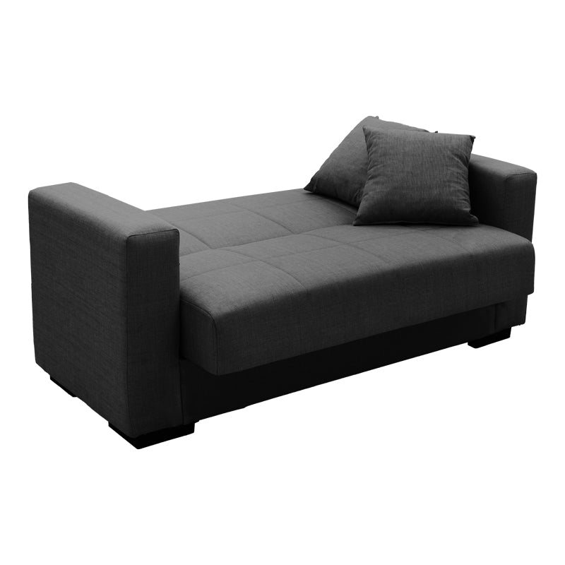 Canapea extensibila Vox, 2 locuri, cu spatiu de depozitare, Stofa, 150x84x83 cm - Antracit