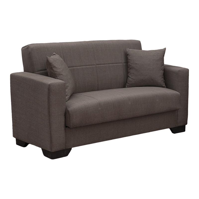 Canapea extensibila Vox, 2 locuri, cu spatiu de depozitare, Stofa, 150x84x83 cm - Maro