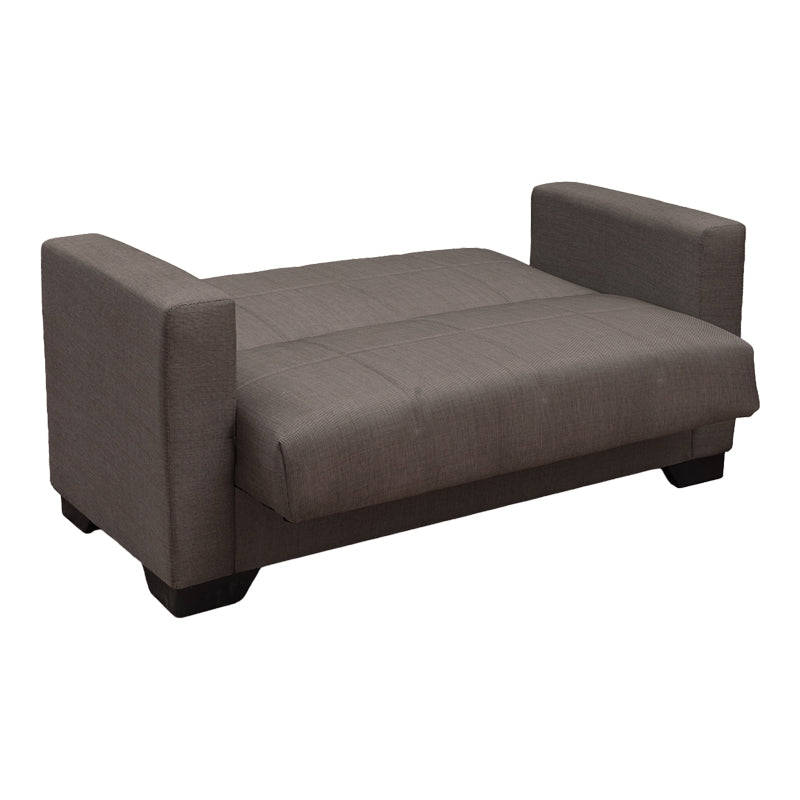 Canapea extensibila Vox, 2 locuri, cu spatiu de depozitare, Stofa, 150x84x83 cm - Maro