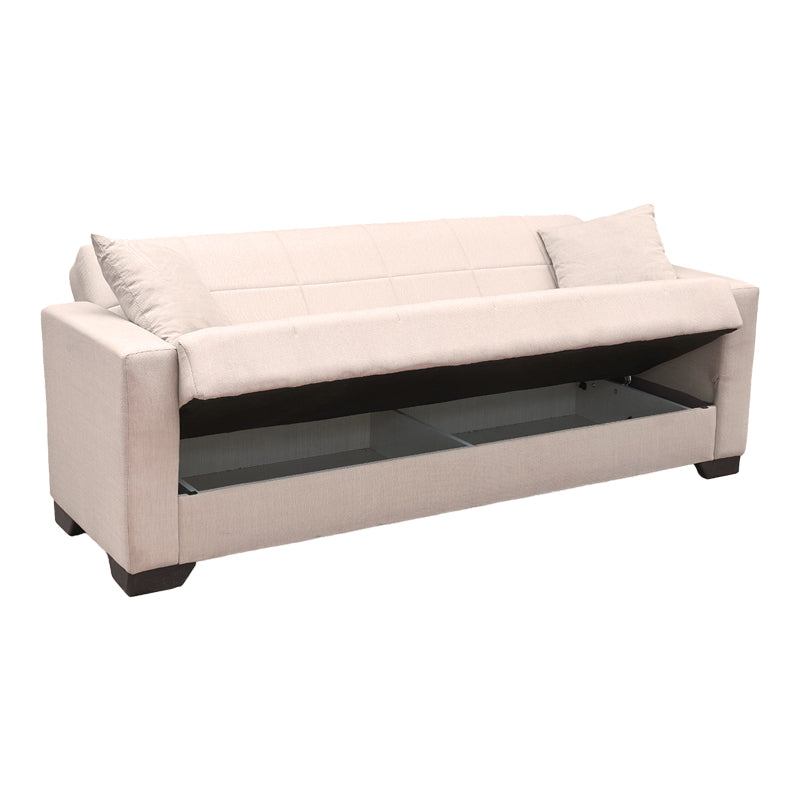 Canapea extensibila Vox, 3 locuri, cu spatiu de depozitare, Stofa, 210x84x83 cm - Bej