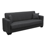 Canapea extensibila Vox, 3 locuri, cu spatiu de depozitare, Stofa, 210x84x83 cm - Gri