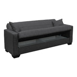 Canapea extensibila Vox, 3 locuri, cu spatiu de depozitare, Stofa, 210x84x83 cm - Gri