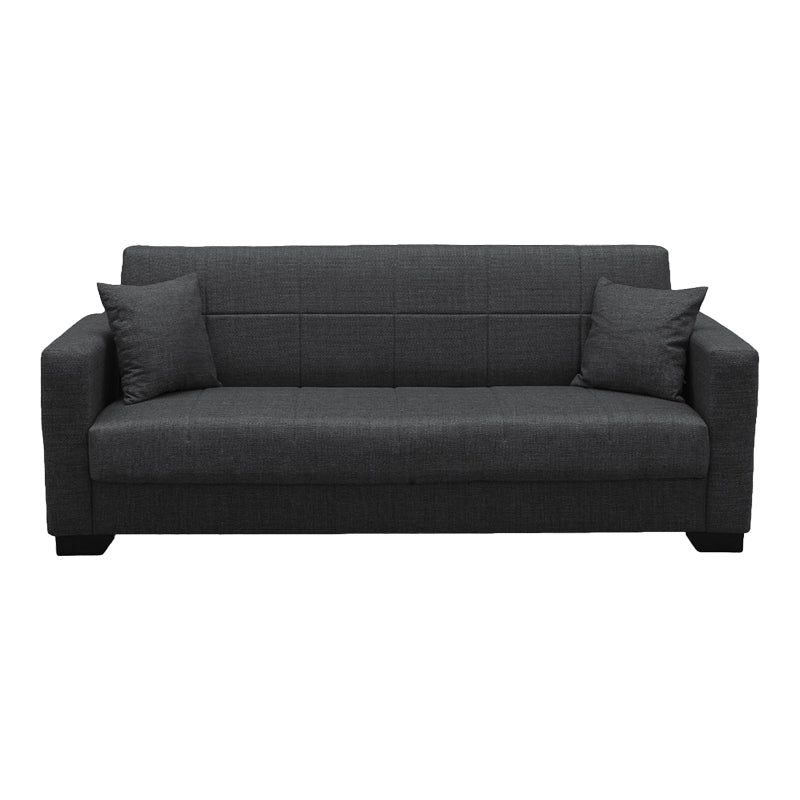 Canapea extensibila Vox, 3 locuri, cu spatiu de depozitare, Stofa, 210x84x83 cm - Gri