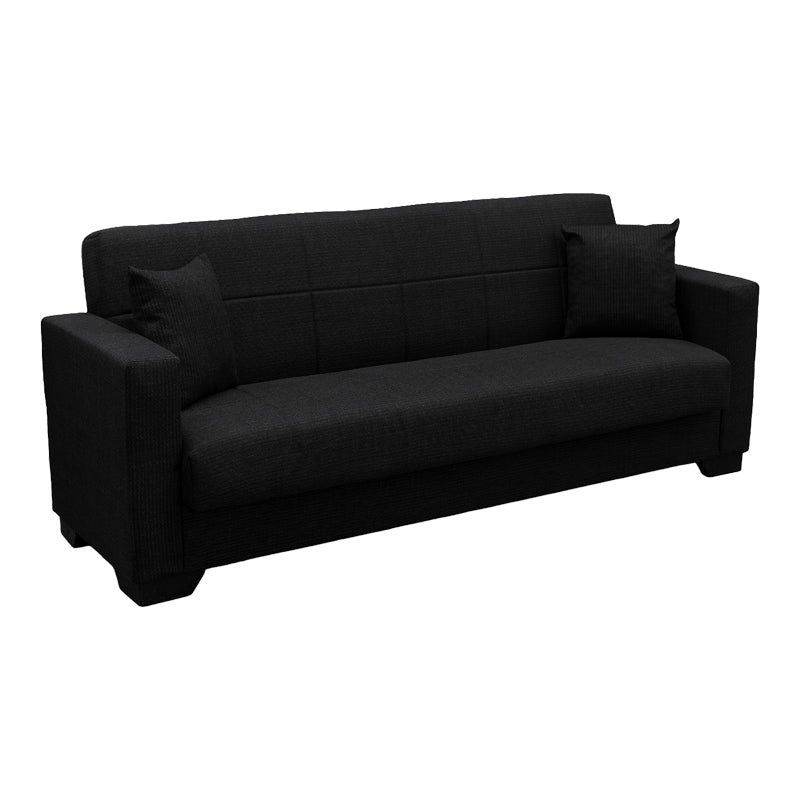 Canapea extensibila Vox, 3 locuri, cu spatiu de depozitare, Stofa, 210x84x83 cm - Antracit