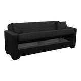 Canapea extensibila Vox, 3 locuri, cu spatiu de depozitare, Stofa, 210x84x83 cm - Antracit