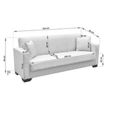 Canapea extensibila Vox, 3 locuri, cu spatiu de depozitare, Stofa, 210x84x83 cm - Antracit