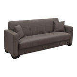 Canapea extensibila Vox, 3 locuri, cu spatiu de depozitare, Stofa, 210x84x83 cm - Maro
