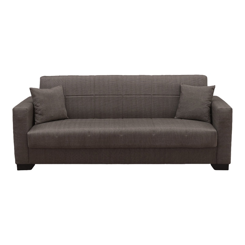 Canapea extensibila Vox, 3 locuri, cu spatiu de depozitare, Stofa, 210x84x83 cm - Maro