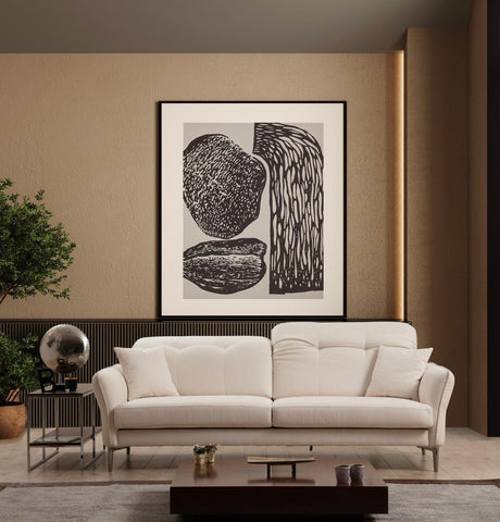 Canapea Fixa 3 locuri Costor, Alb, 230 x 96 x 100 cm