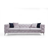 Canapea Fixa cu 3 Locuri Favalli, Chester, Gri deschis, 230x90x73 cm